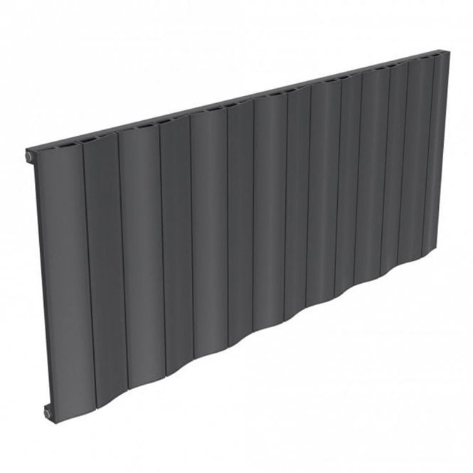 Reina Wave Anthracite Single Panel Aluminium Radiator, 600mm H x 1452mm W - Central Heating