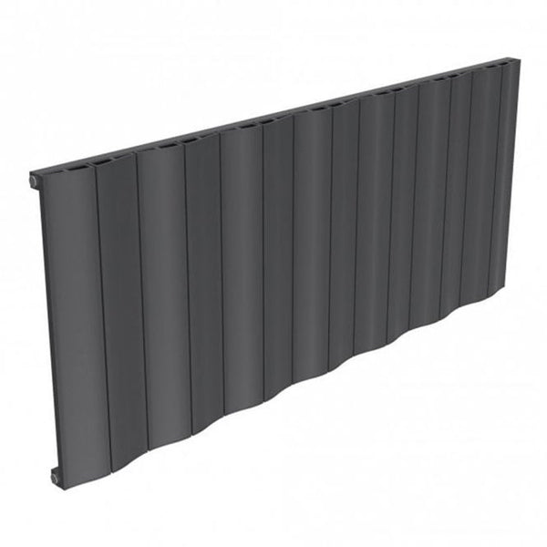 Reina Wave Anthracite Single Panel Aluminium Radiator, 600mm H x 1452mm W - Central Heating