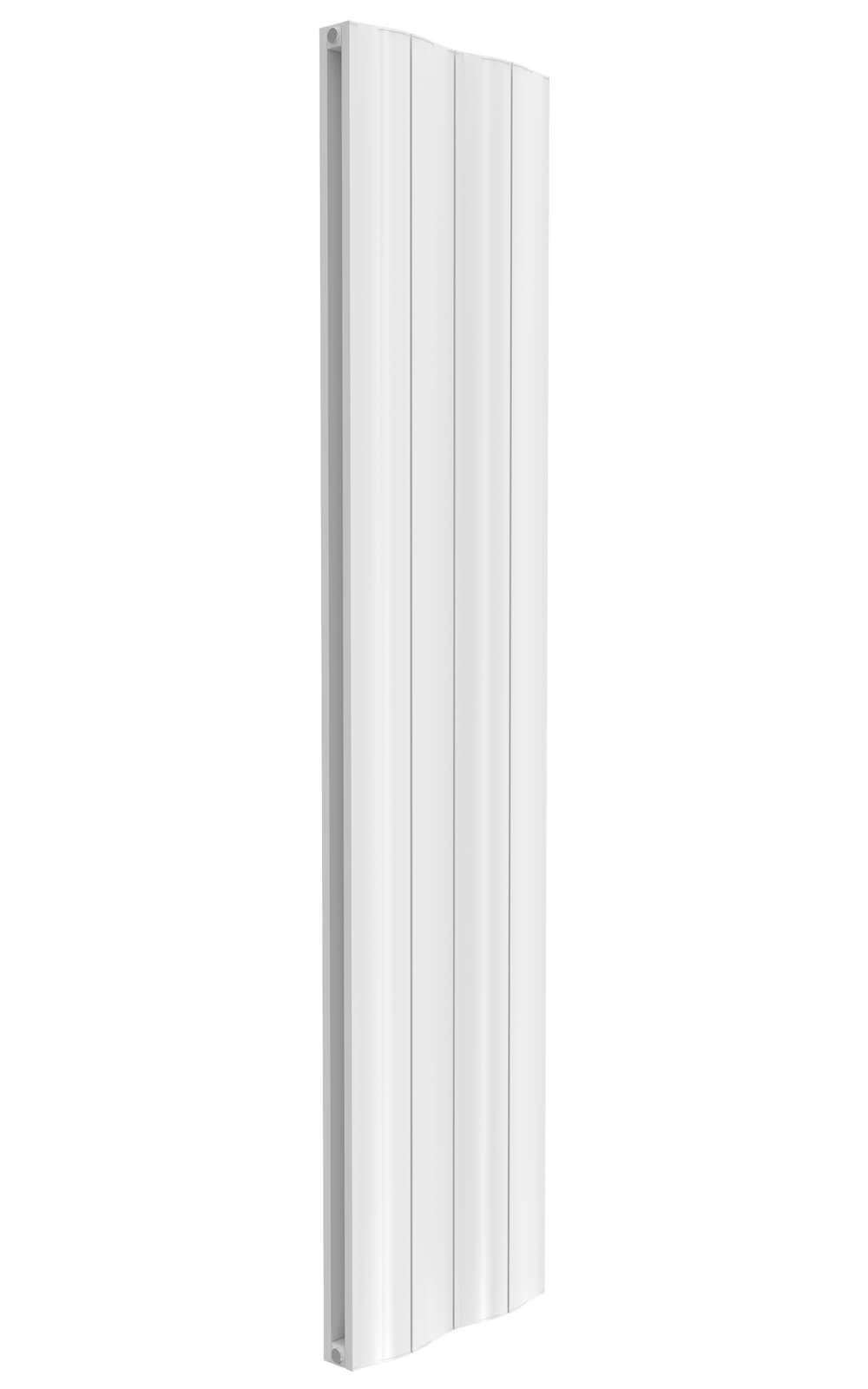 Reina Wave White Double Panel Vertical Aluminium Radiator, 1800mm H x 412mm W - Central Heating
