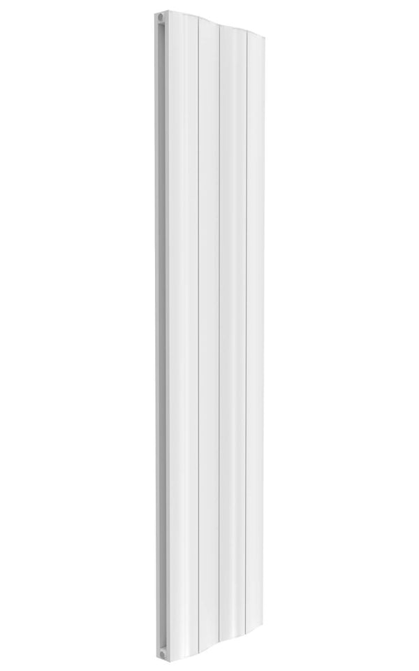 Reina Wave White Double Panel Vertical Aluminium Radiator, 1800mm H x 412mm W - Central Heating