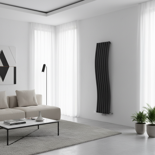 Shelley Wave Designer Radiator 1785 x 413mm - Anthracite
