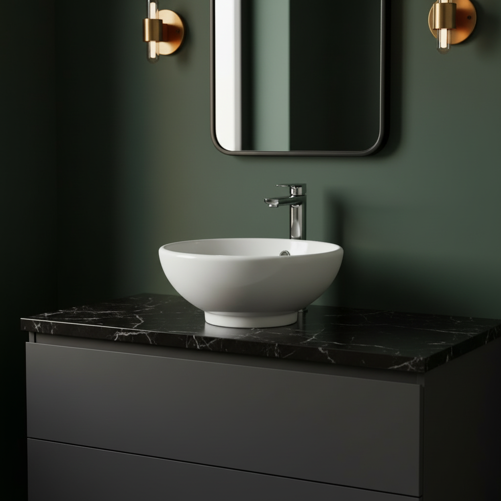 Round Basin Dark Moody Setting