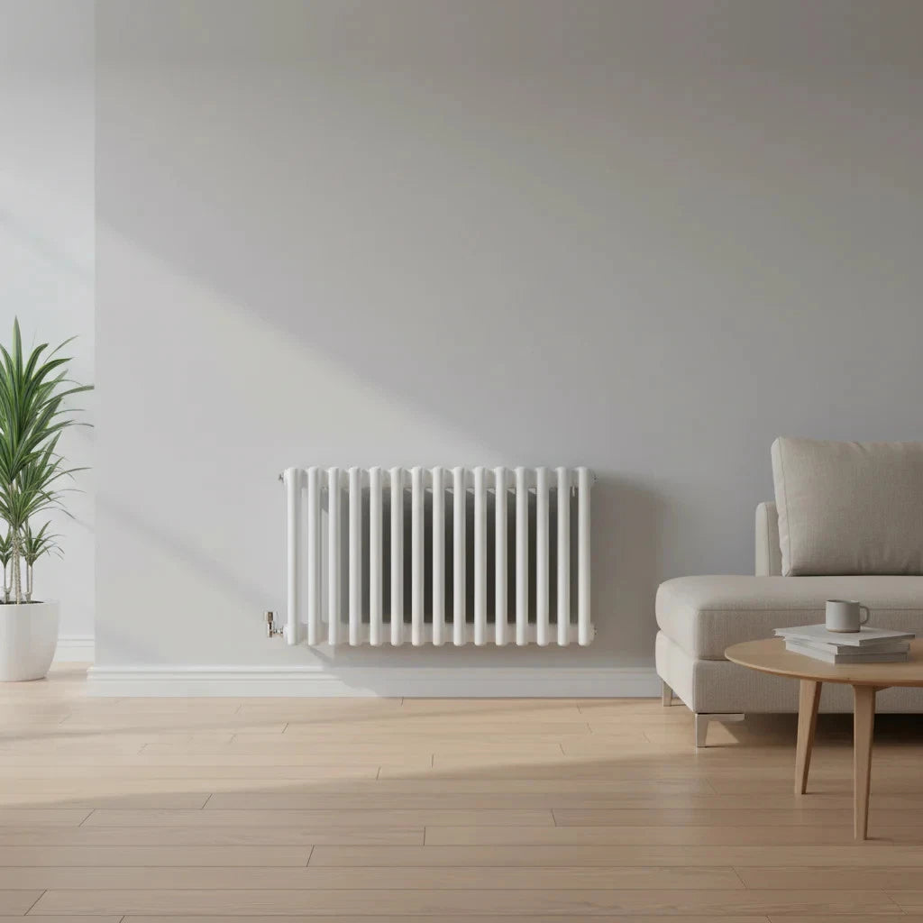Trade Plumbing - Paragon 3 Column Horizontal Radiator - White 600x830