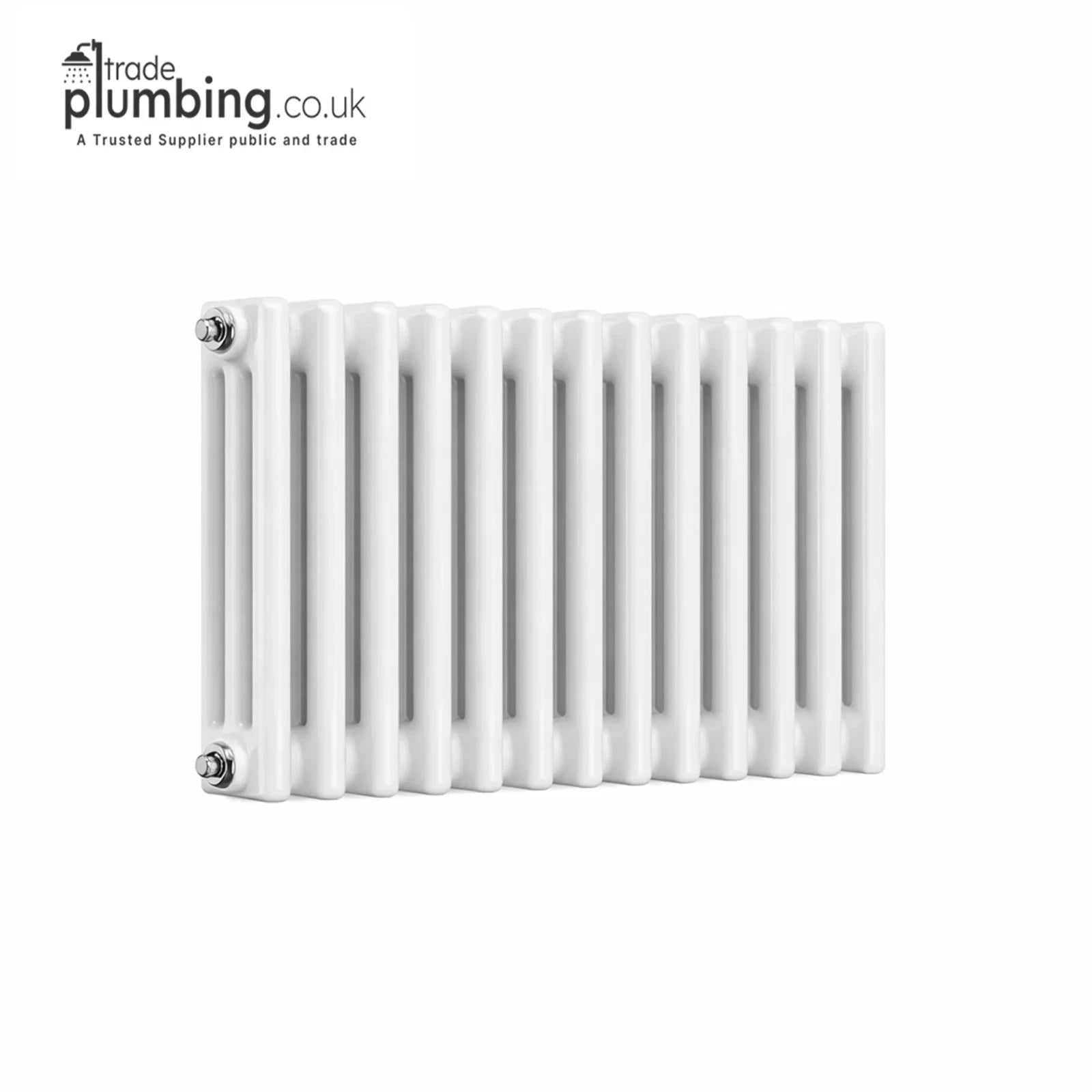 Trade Plumbing - Paragon 3 Column Horizontal Radiator - White 600x830