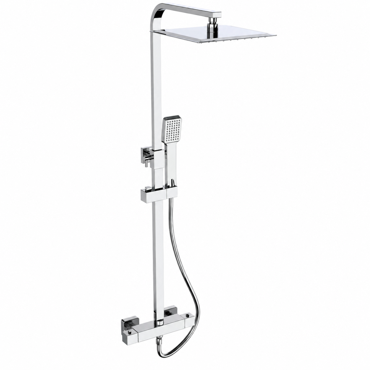 Kartell - Pure Thermostatic Exposed Bar Shower Valve with Slimline Drencher and Adjustable Handset