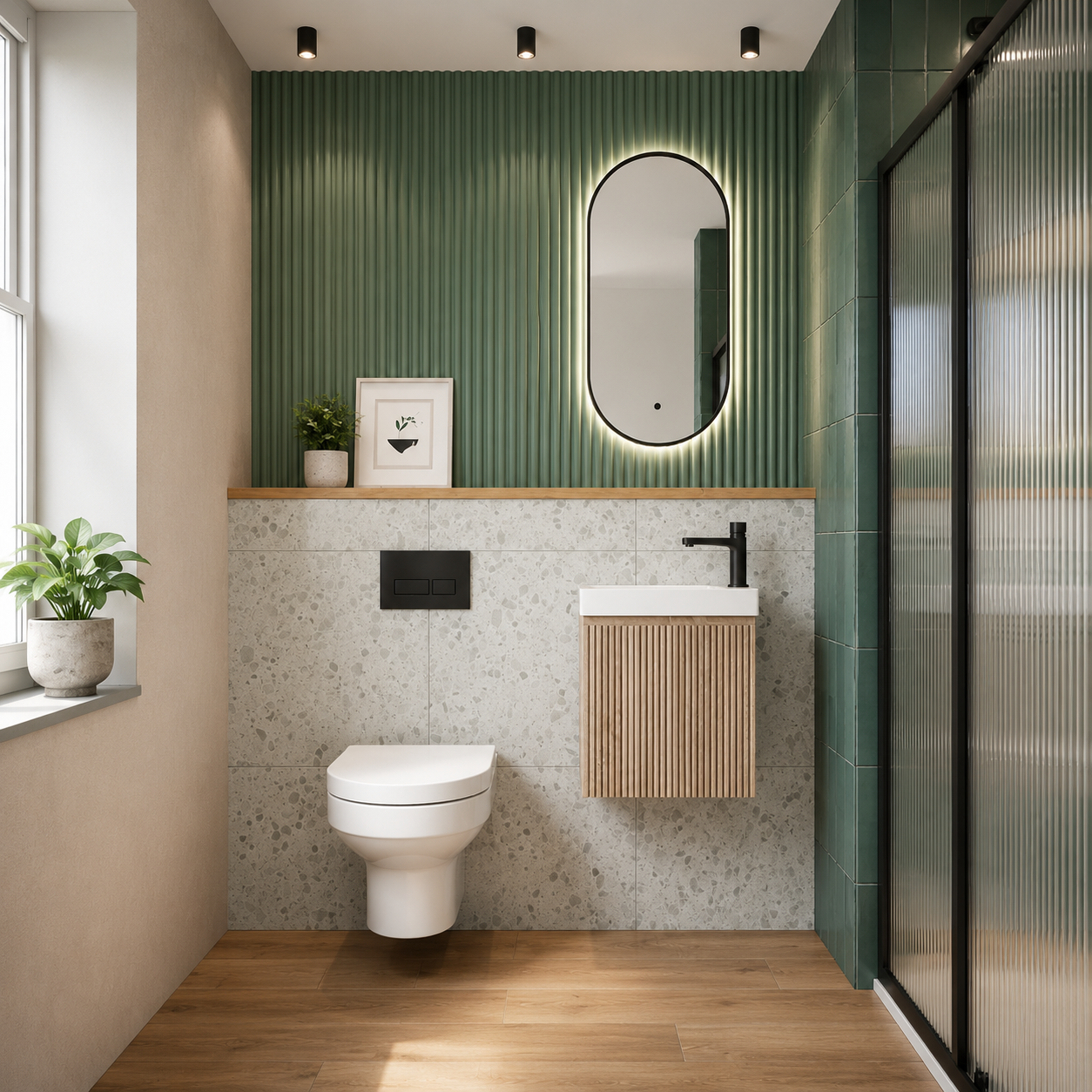 Scudo - Linea Cloakroom Vanity Unit - Sonoma Oak