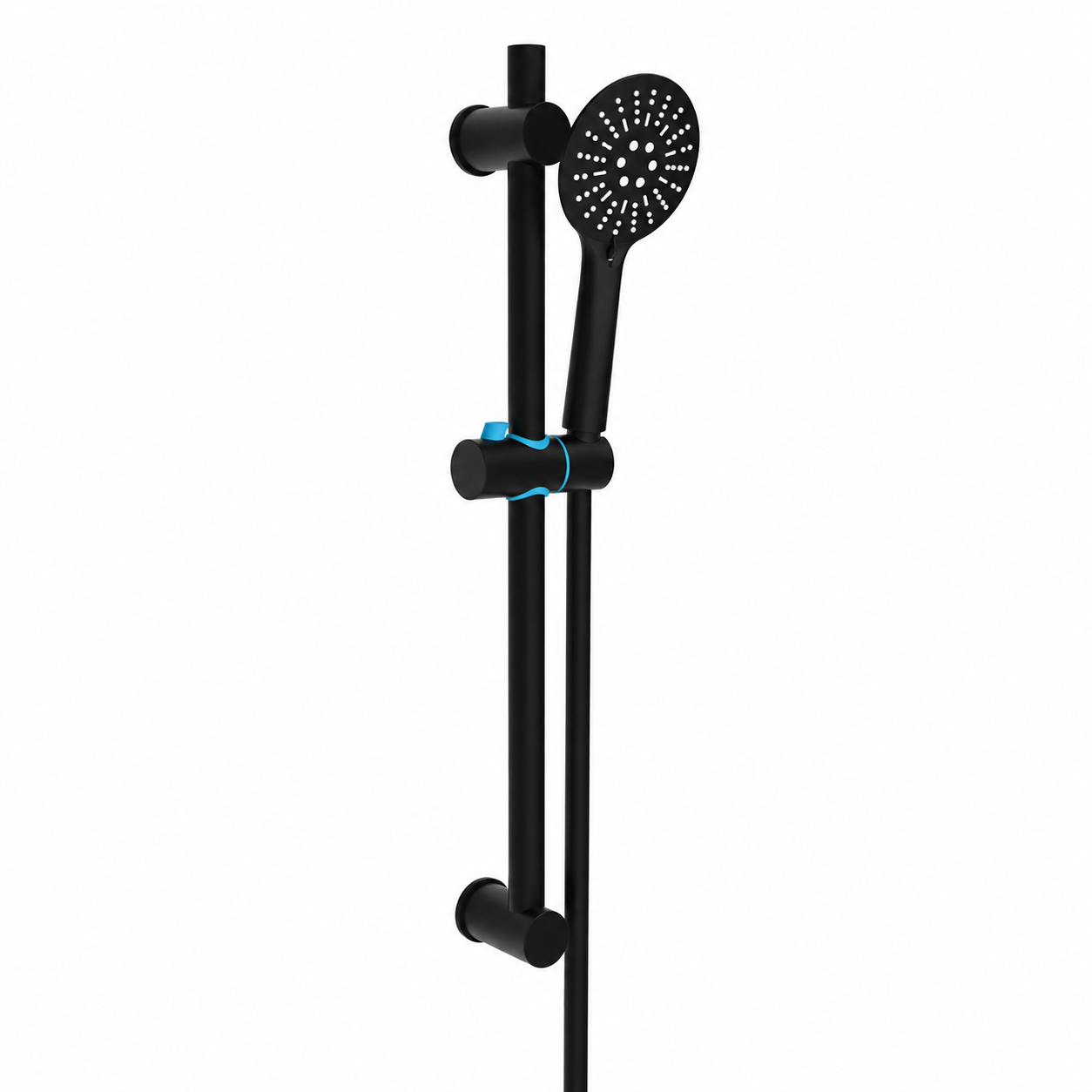 Kartell - Nero Round Designer Shower Slide Rail Kit - Matt Black