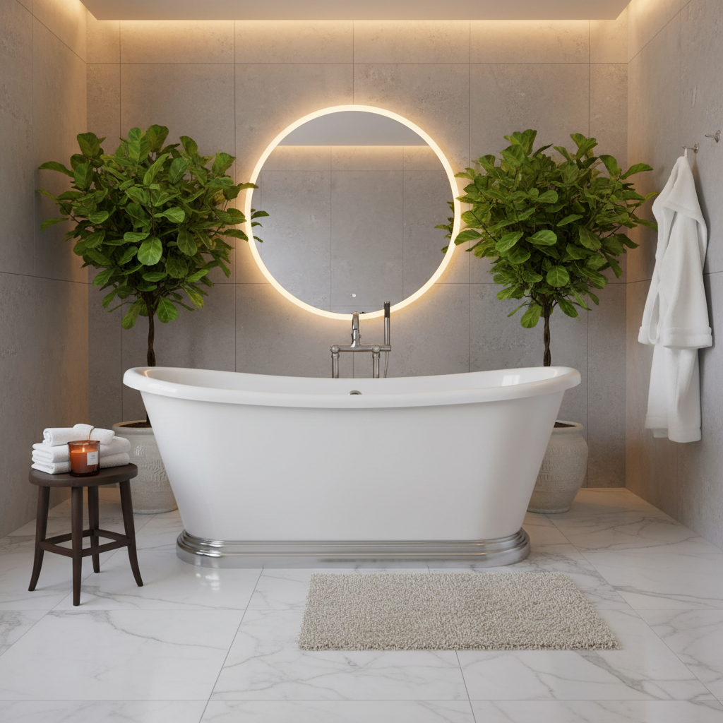Spa-style bathroom