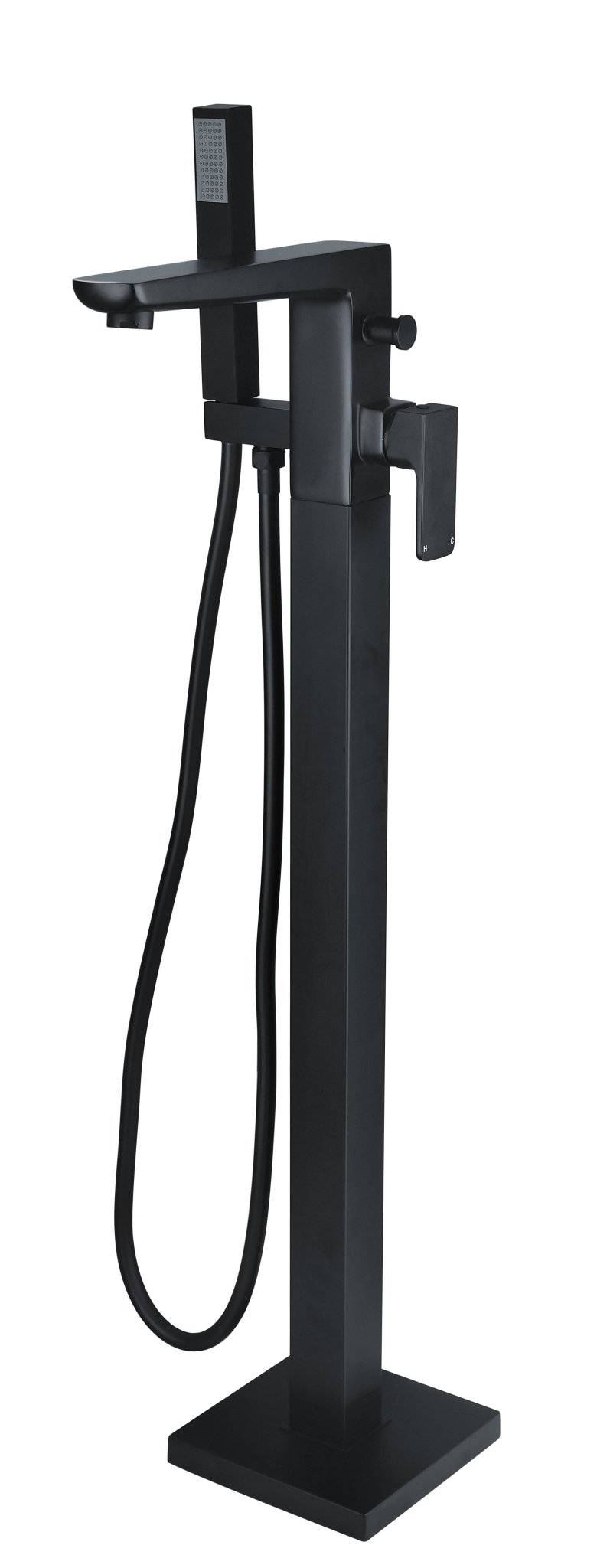 Swansea Orca Floor Standing Bath Filler - Black