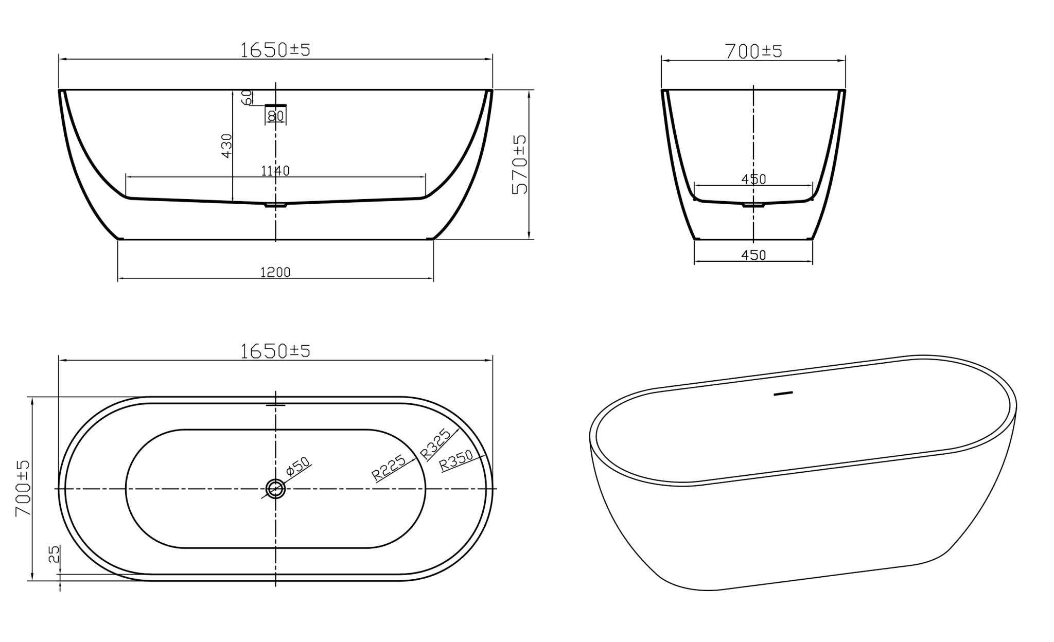 Tailored Bathrooms Amalfi Free Standing Bath