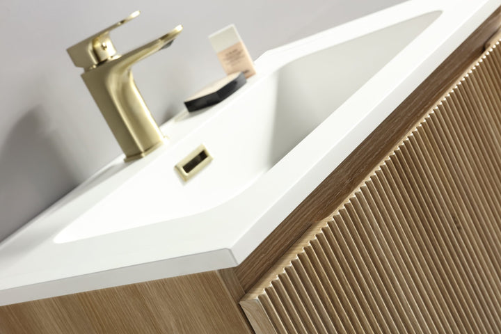 Tailored Bathrooms Flauto Fluted Wall Hung Vanity & Matte Basin 600