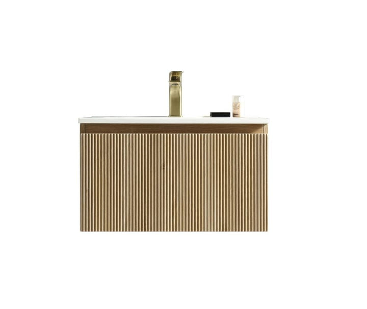 Tailored Bathrooms Flauto Fluted Wall Hung Vanity & Matte Basin 600