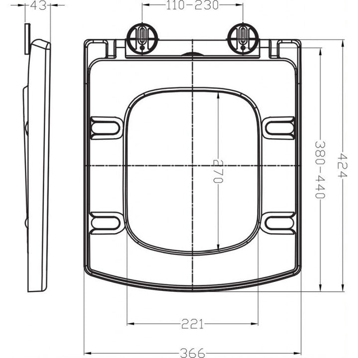 Tailored Braga Square Soft Close Toilet Seat