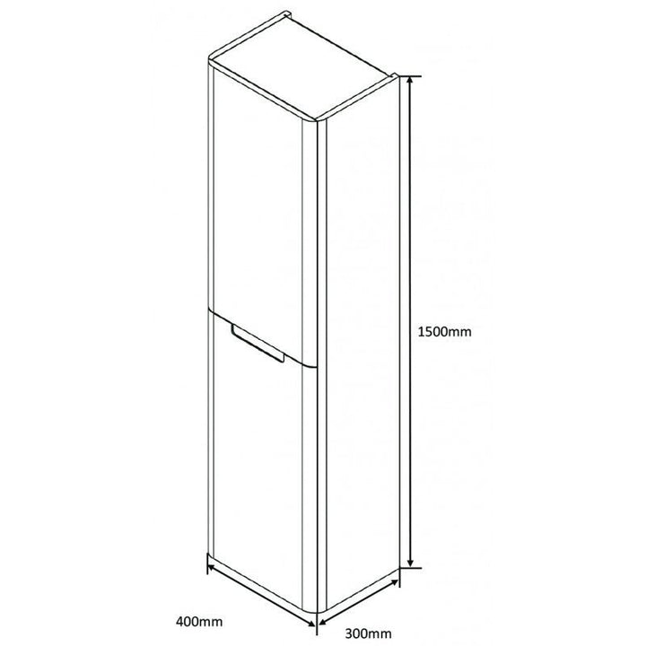 Tailored Monza Gloss White 400mm Wall Hung Tallboy Storage Cabinet