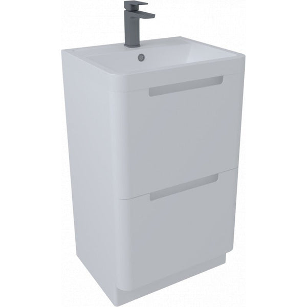 Tailored Monza Gloss White 500mm Floor Standing Vanity Unit & Basin