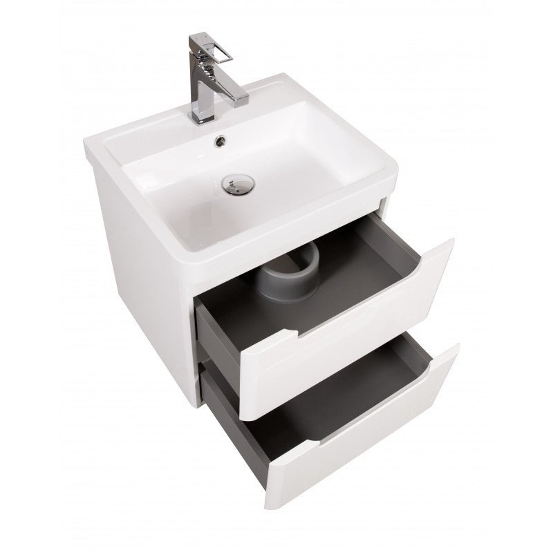 Tailored Monza Gloss White 500mm Floor Standing Vanity Unit & Basin