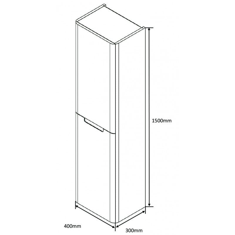 Tailored Monza Shadow Grey 400mm Wall Hung Tallboy Storage Cabinet