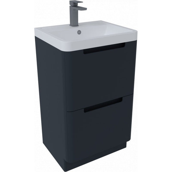 Tailored Monza Shadow Grey 500mm Floor Standing Vanity Unit & Basin