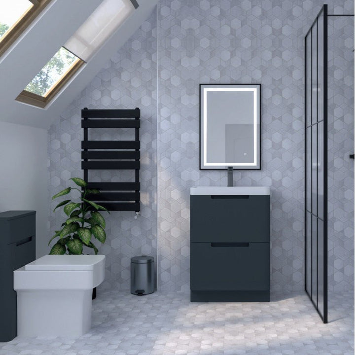 Tailored Monza Shadow Grey 500mm Floor Standing Vanity Unit & Basin