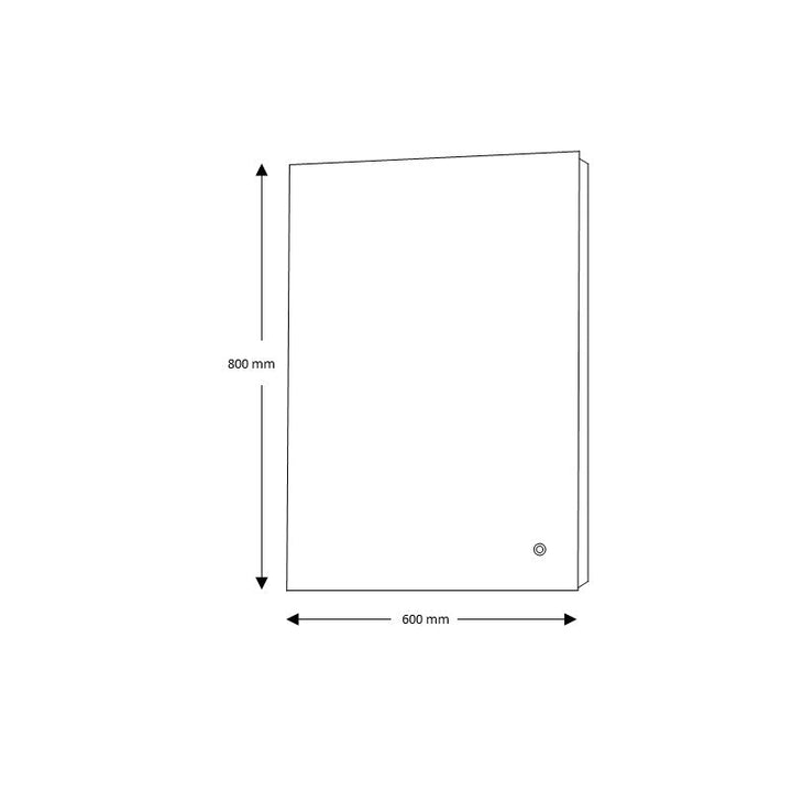 Tailored Noah LED Edge Touch Bathroom Mirror 800mm H x 600mm W x 45mm D