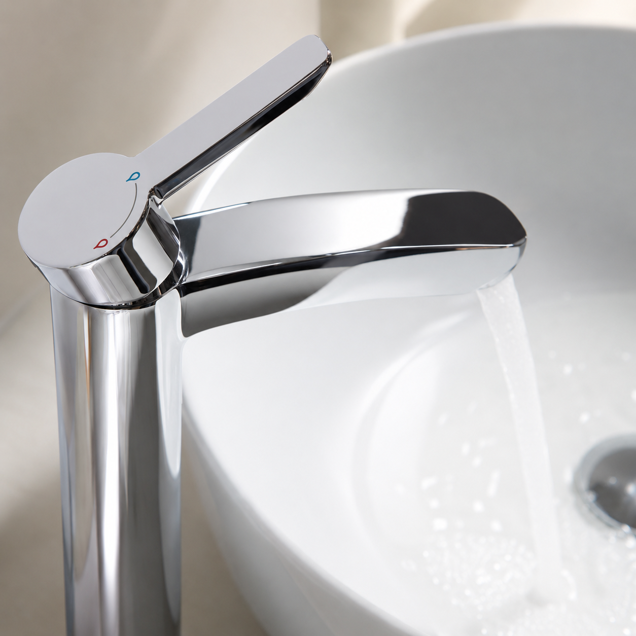 Bristan - Eco start Tall Basin Mixer with Clicker Waste - Chrome