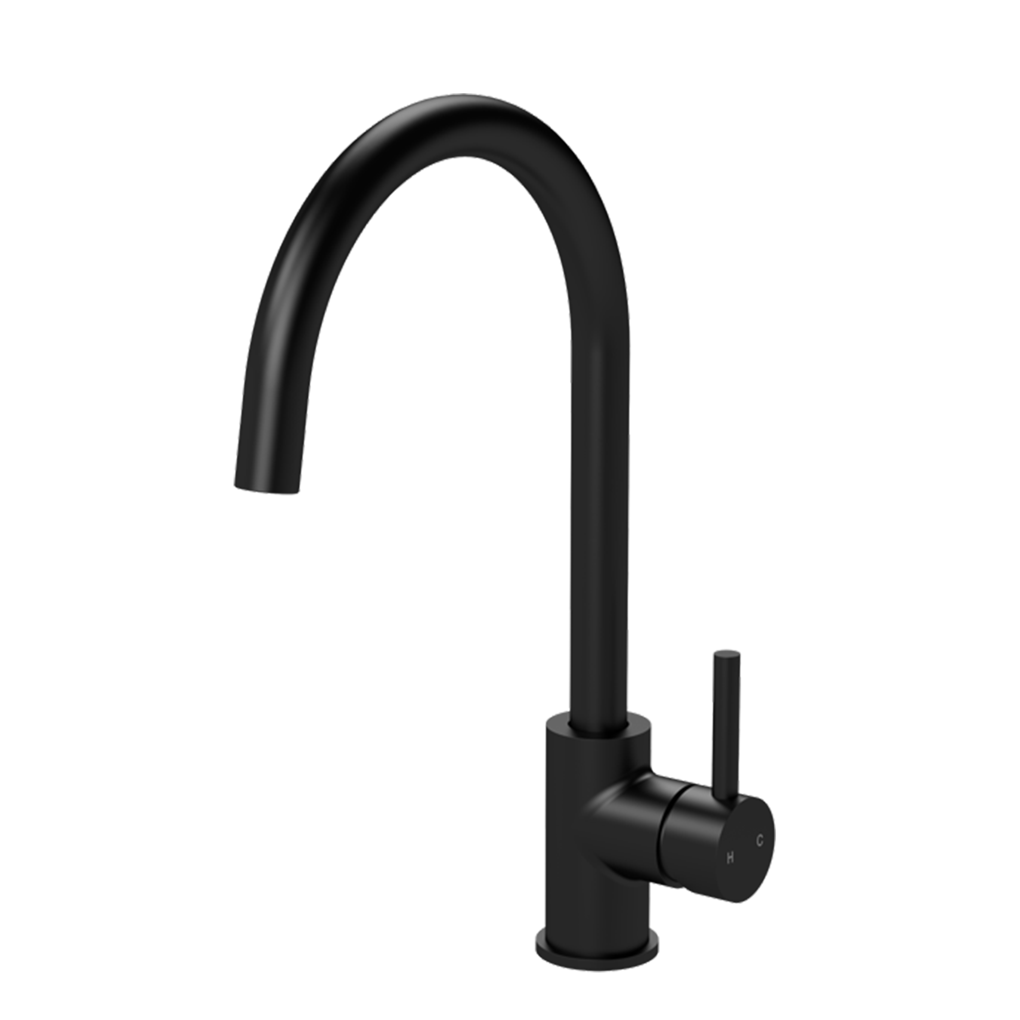 Nuie - Kitchen Taps Lachen Mono Basin Single Lever Round Basin Tap - Matt Black