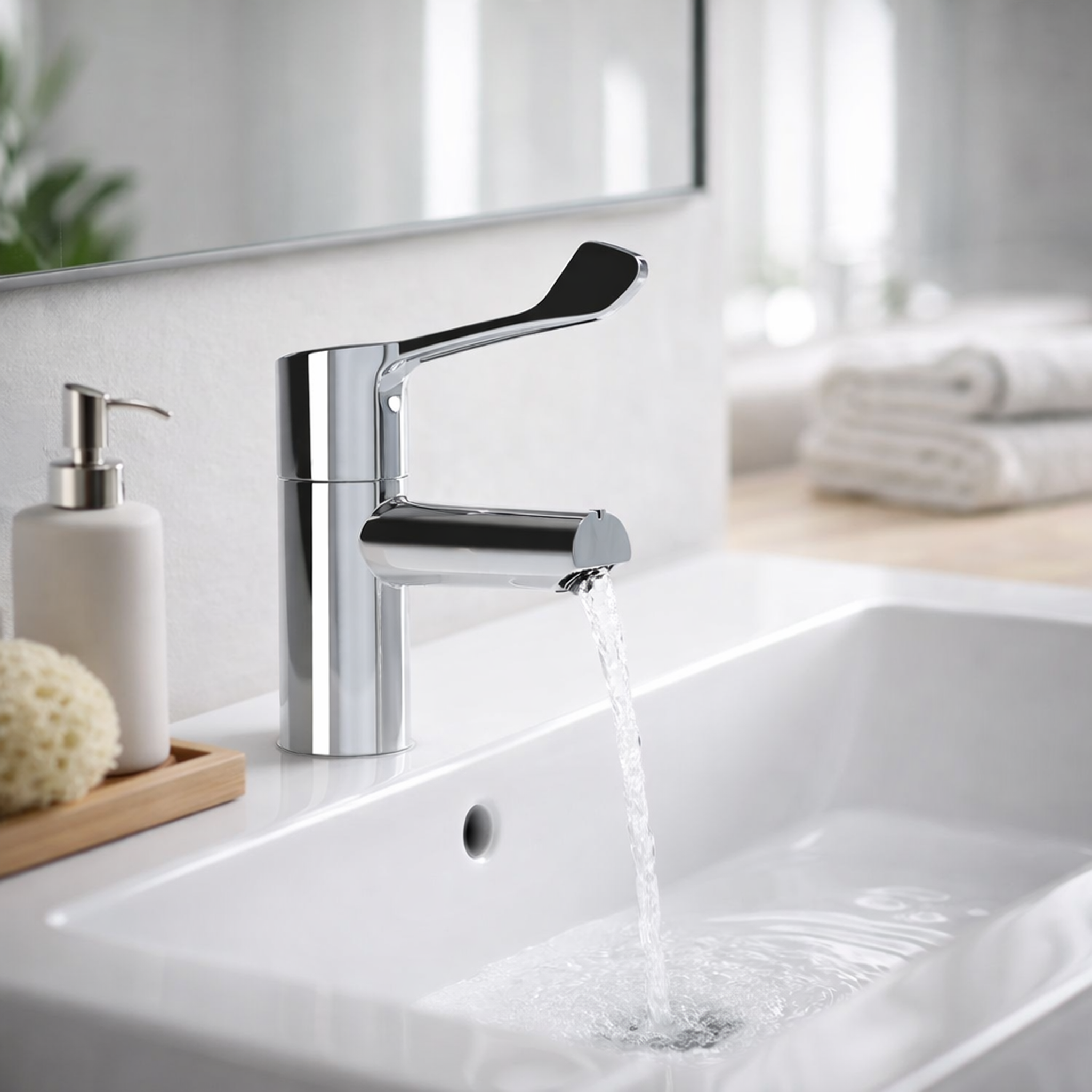 Intatherm -  Safe Touch TMV3 Thermostatic Basin Mixer Tap With Copper Tails