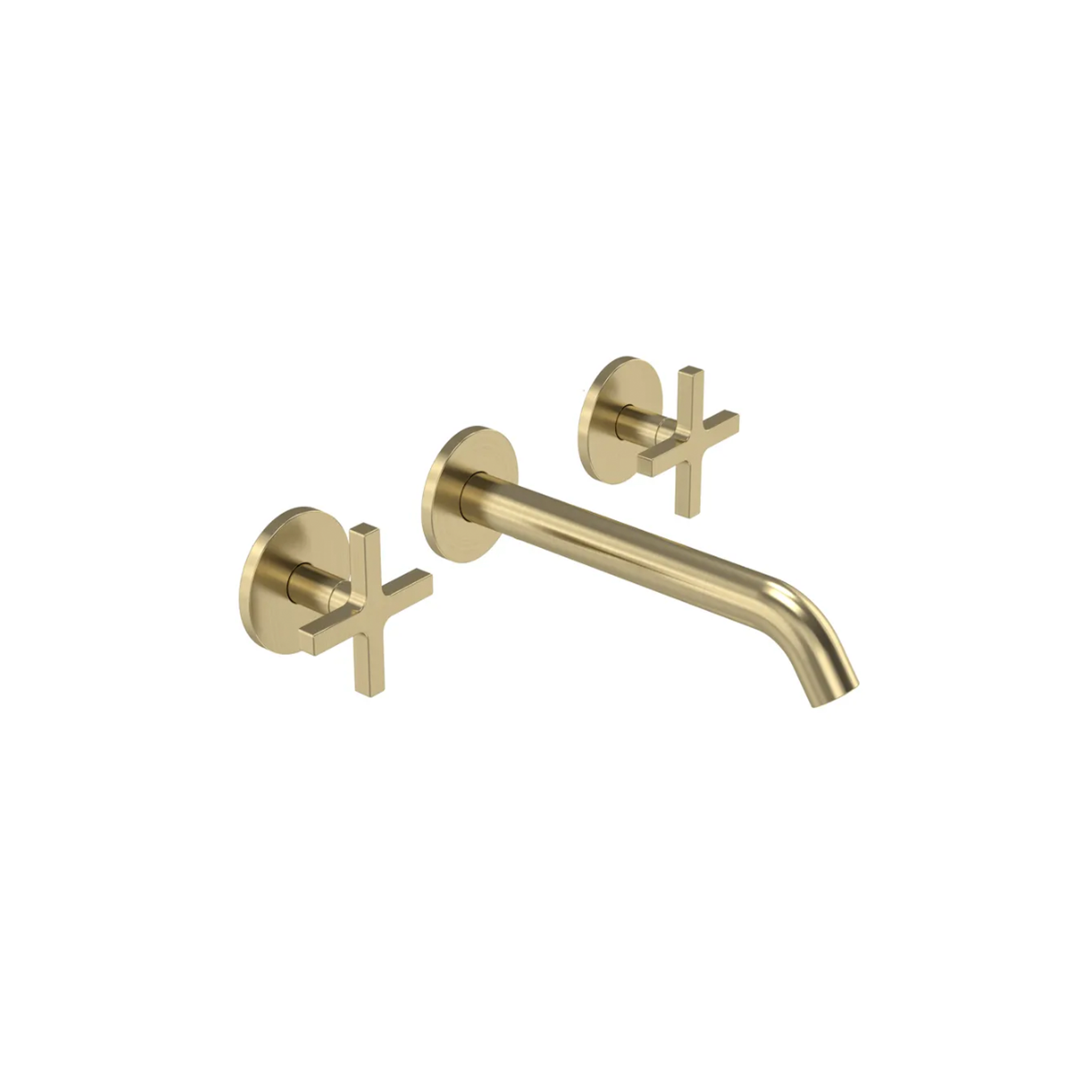 Tavistock - Cohort Cross Wall Mounted Basin Mixer Tap - Brushed Brass