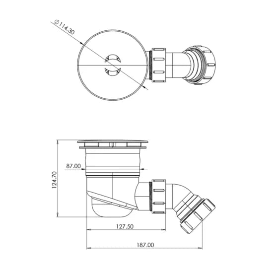 TOP - FIX Shower Tray Waste with Elbow