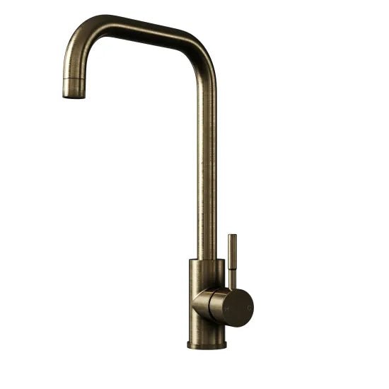 TOP - FIX Vito Square Kitchen Mixer - Antique Brass