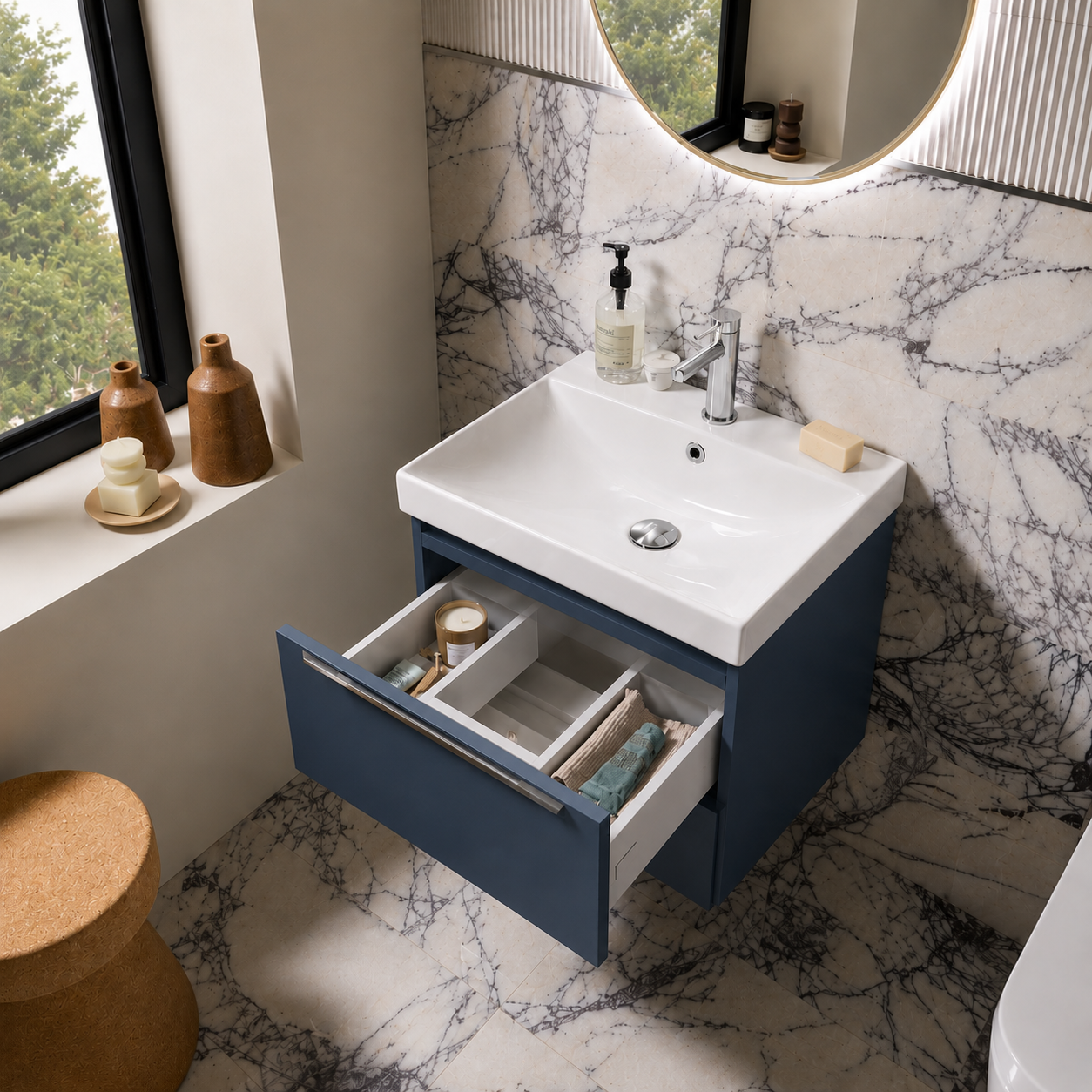 Tavistock - Cadence 500 Wall Mounted Unit - Matt Oxford Blue