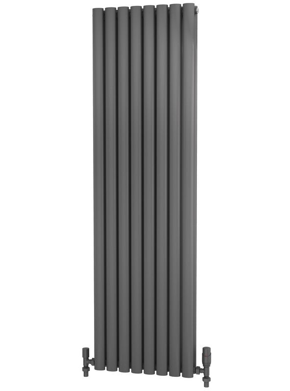 Traderad Elliptical Tube Steel Anthracite Vertical Designer Radiators - Central Heating