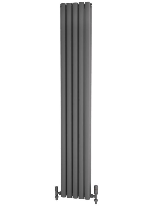 Traderad Elliptical Tube Steel Anthracite Vertical Designer Radiators - Central Heating