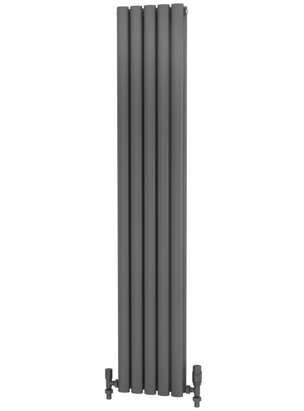 Traderad Elliptical Tube Steel Anthracite Vertical Designer Radiators - Central Heating