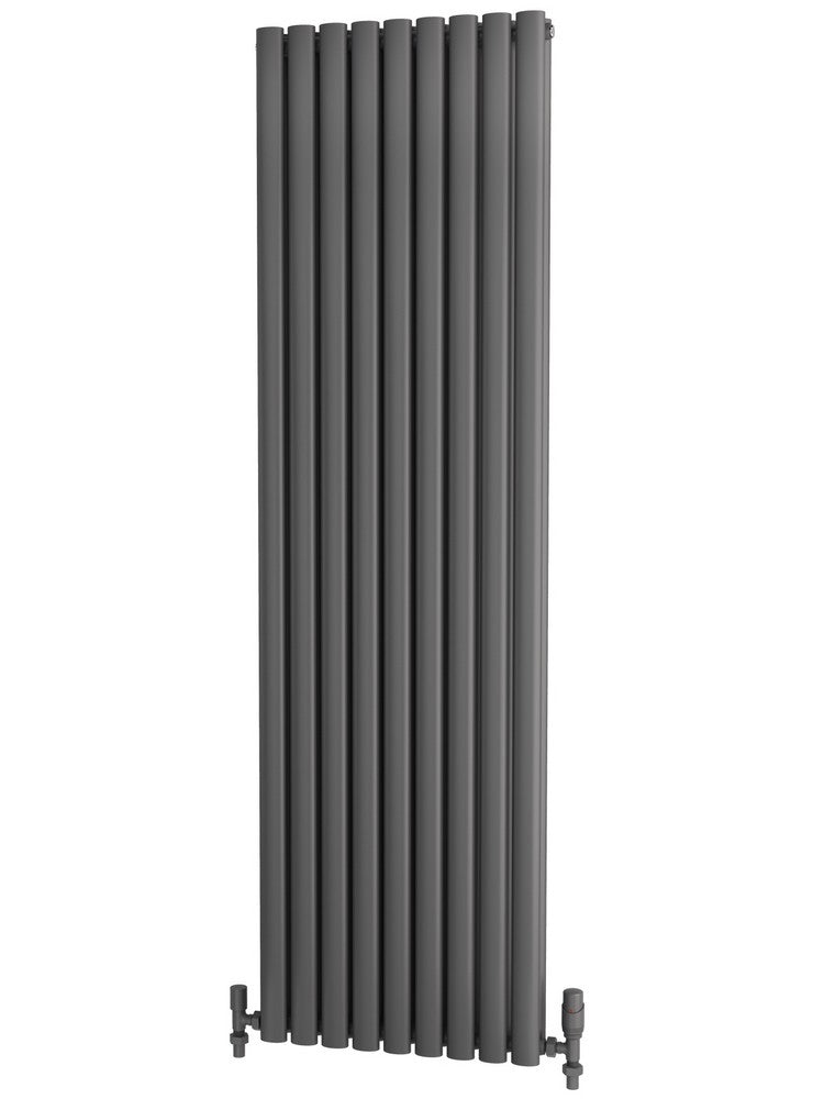 Traderad Elliptical Tube Steel Anthracite Vertical Designer Radiators - Central Heating
