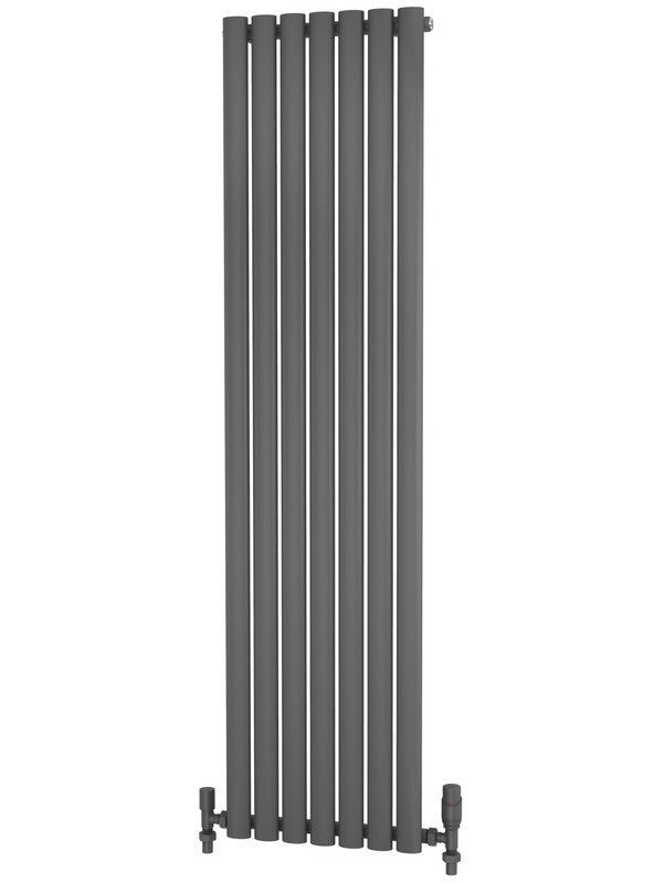 Traderad Elliptical Tube Steel Anthracite Vertical Designer Radiators - Central Heating