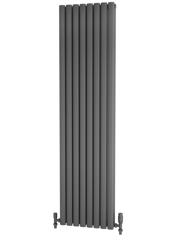 Traderad Elliptical Tube Steel Anthracite Vertical Designer Radiators - Central Heating