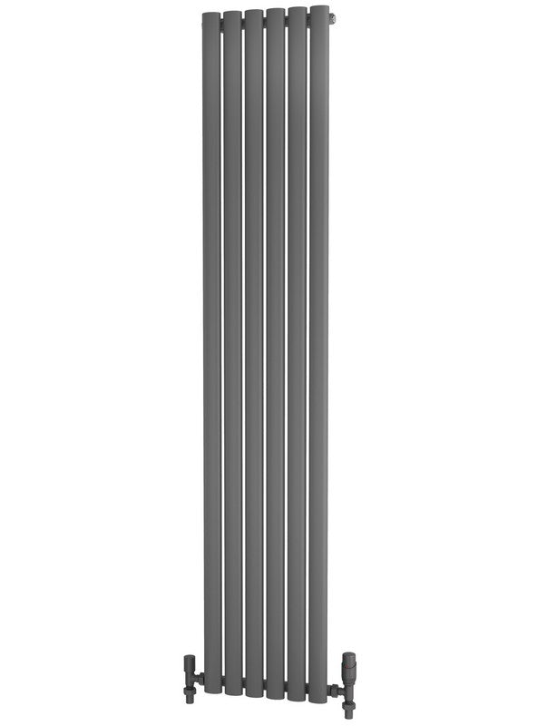 Traderad Elliptical Tube Steel Anthracite Vertical Designer Radiators - Central Heating