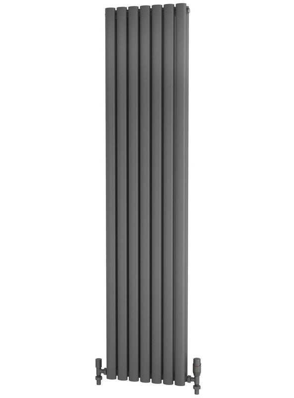 Traderad Elliptical Tube Steel Anthracite Vertical Designer Radiators - Central Heating