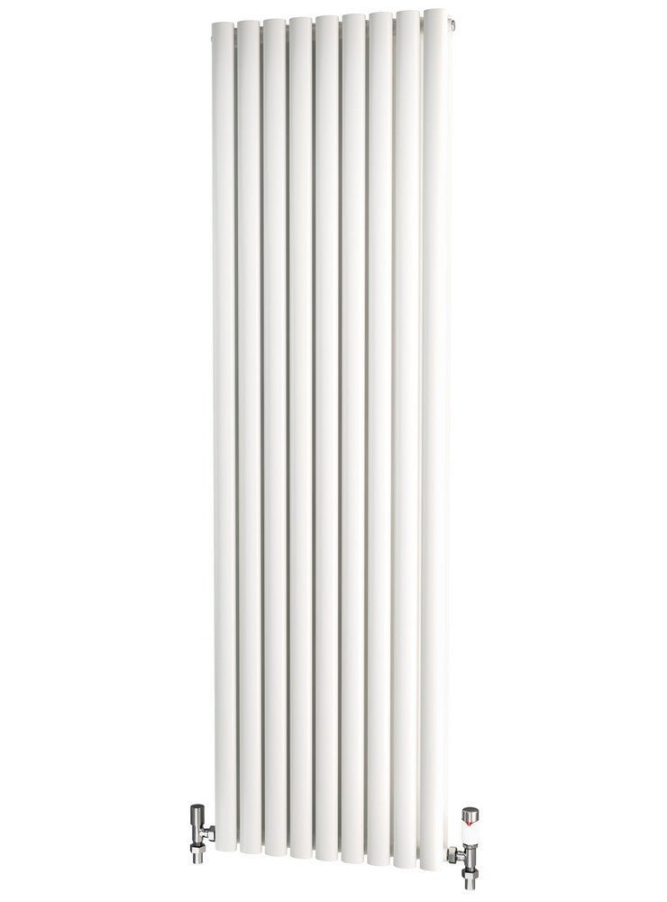 Traderad Elliptical Tube Steel White Vertical Designer Radiators - Central Heating