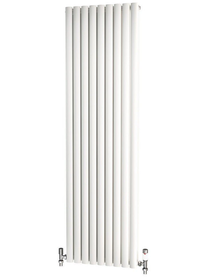 Traderad Elliptical Tube Steel White Vertical Designer Radiators - Central Heating