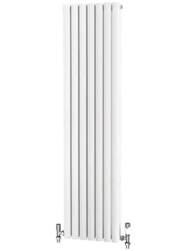 Traderad Elliptical Tube Steel White Vertical Designer Radiators - Central Heating