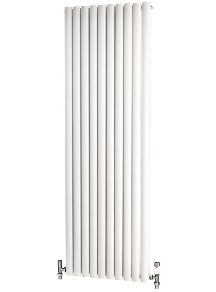 Traderad Elliptical Tube Steel White Vertical Designer Radiators - Central Heating
