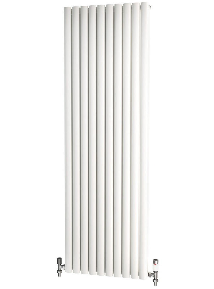 Traderad Elliptical Tube Steel White Vertical Designer Radiators - Central Heating