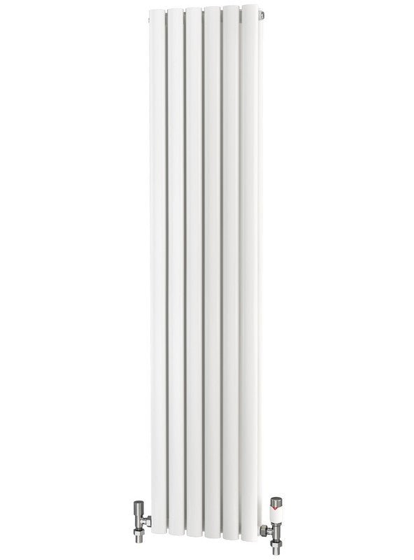 Traderad Elliptical Tube Steel White Vertical Designer Radiators - Central Heating