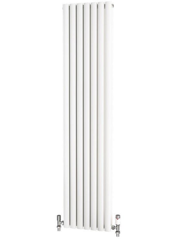 Traderad Elliptical Tube Steel White Vertical Designer Radiators - Central Heating