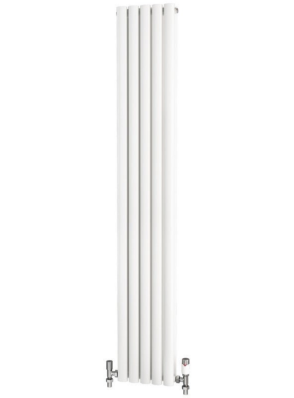 Traderad Elliptical Tube Steel White Vertical Designer Radiators - Central Heating