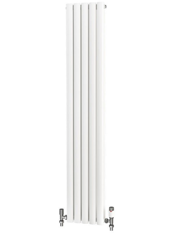Traderad Elliptical Tube Steel White Vertical Designer Radiators - Central Heating