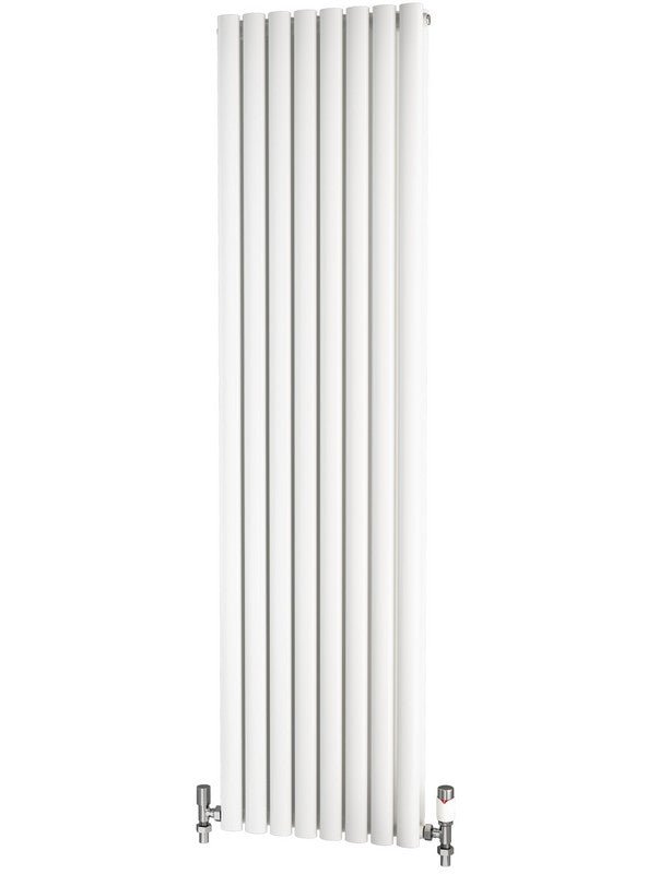 Traderad Elliptical Tube Steel White Vertical Designer Radiators - Central Heating