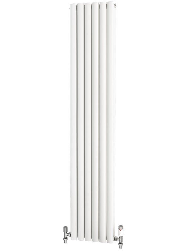 Traderad Elliptical Tube Steel White Vertical Designer Radiators - Central Heating
